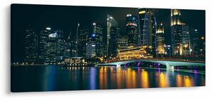 Egy kép az éjszakai Szingapúrról (120x50 cm)