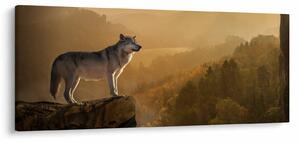 Egy farkas képe a sziklán (120x50 cm)