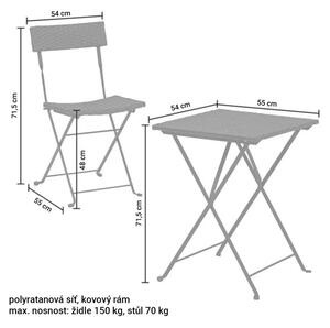 STILISTA Kerti bútor készlet polyrattan 2 db szék + asztal