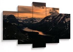 Egy tó képe a hegyek között (150x105 cm)