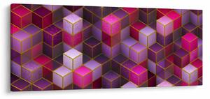 Lila kockák képe (120x50 cm)