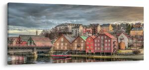 Kép - házak a folyó mellett (120x50 cm)