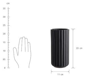 LIV kerámia váza, fekete 20cm