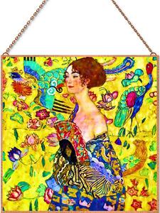 Gustav Klimt - Hölgy legyezővel üvegkép, falikép