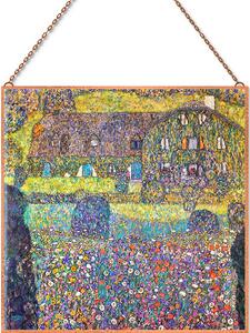 Gustav Klimt - Landhaus am Attersee üvegkép, falikép
