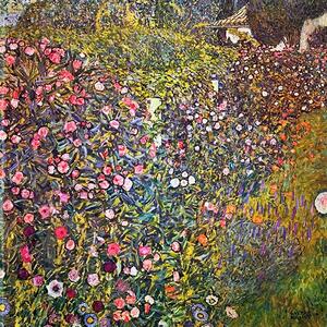 Gustav Klimt - Olaszkert üvegkép, falikép