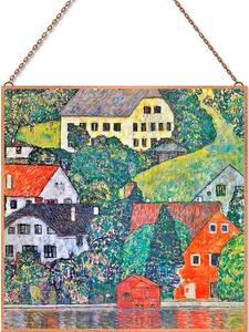 Klimt - Házak az Attersee felett üvegkép, falikép