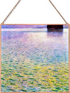 Gustav Klimt - Sziget az Attersee-n üvegkép, falikép