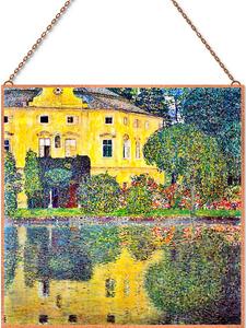 Gustav Klimt - Kastély a tóparton üvegkép, falikép