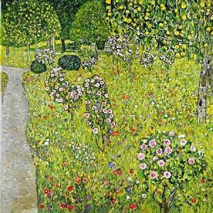 Gustav Klimt - Obstgarten mit Rosen üvegkép, falikép