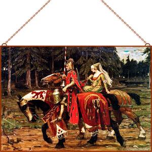 Alphonse Mucha - Heraldic_Chivalry üvegkép, falikép