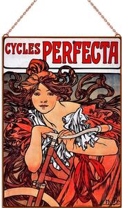 Alphonse Mucha - Perfecta Cycles üvegkép, falikép