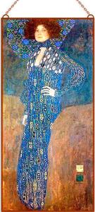 Gustav Klimt - Emilie Floge portréja üvegkép, falikép