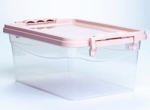 Tároló doboz pink tetővel 6,5L 22,3X34,8X14,5 cm műanyag