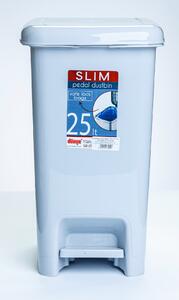 DÜNYA Pedálos slim szemetes világos szürke színben 25 L 46x27x37 cm