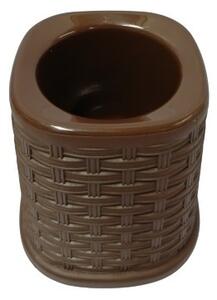 Rattan mintás wc kefe tartóval, barna