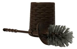 Rattan mintás wc kefe tartóval, barna