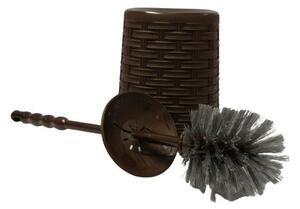 Rattan mintás wc kefe tartóval, barna