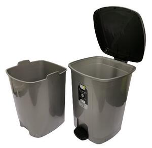 Pedálos szemetes 52 L szürke 60,5x44,5x43,5 cm