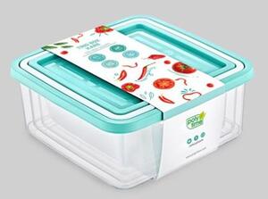 * Multibox ételtároló szett 3 részes zöld-fehér tetővel