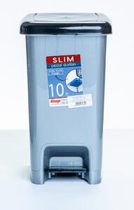 * Pedálos szemetes SLIM 10 L sötét szürke