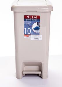 DÜNYA Pedálos szemetes SLIM 10 L bézs 35x20x28 cm
