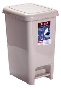 DÜNYA Pedálos szemetes SLIM 10 L bézs 35x20x28 cm