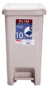 DÜNYA Pedálos szemetes SLIM 10 L bézs 35x20x28 cm