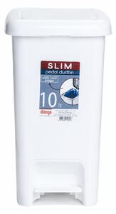 DÜNYA Pedálos slim szemetes fehér színben 10 L 35x20x28 cm
