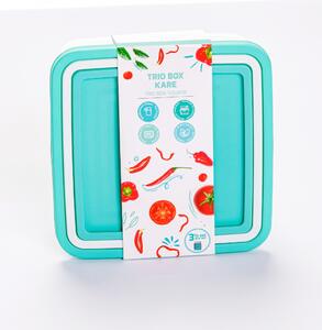 * Multibox ételtároló szett 3 részes fehér-zöld tetővel