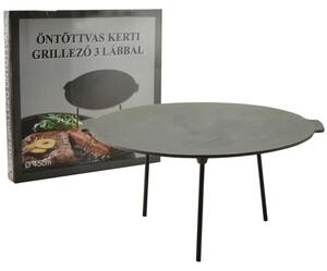 Öntöttvas grilltárcsa 45 cm fekete