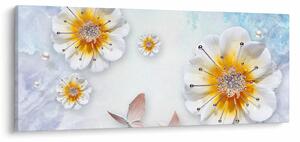 Kép - Kompozíció virágokkal és pillangókkal (120x50 cm)