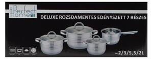 7 részes Perfect Home Deluxe rozsdamentes edénykészlet üvegfedővel