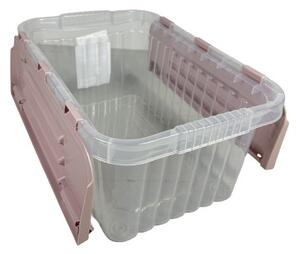 Tároló fedéllel csatos 10 L pink (KKS)