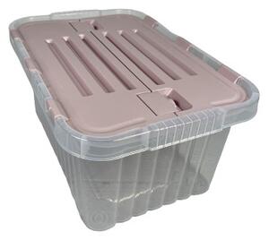 Tároló fedéllel csatos 10 L pink (KKS)