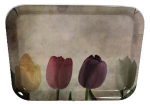 Tálca 33x24,5x1,8 cm Tulipán mintával (KKS)