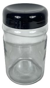 Üveg fűszertartó műanyag tetővel fekete színben (1,4 L-es)