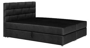 Z0ND0 Franciaágy Boxspring 160x200 cm Waller (fekete) (ágyráccsal és matraccal). 1007726
