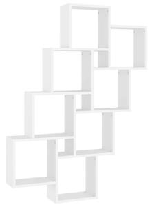 Fehér forgácslap fali kockapolc 90 x 15 x 119 cm