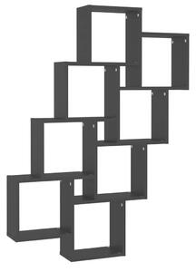 Fekete forgácslap fali kockapolc 90 x 15 x 119 cm