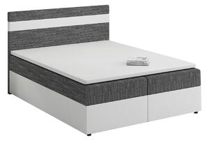 Z0ND0 Franciaágy Boxspring 140x200 cm Mimosa (ágyráccsal és matraccal) (fehér + sötétszürke). 1007800