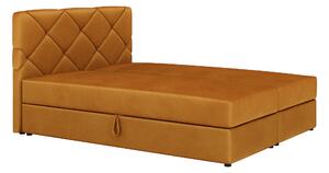 Z0ND0 Franciaágy Boxspring 160x200 cm Karum (ágyráccsal és matraccal) (narancssárga). 1007780