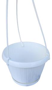 Függőcserép 16 cm fehér műanyag