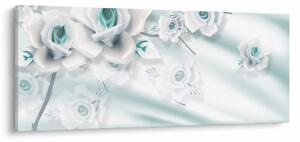 Kép - Türkiz rózsa virágok (120x50 cm)