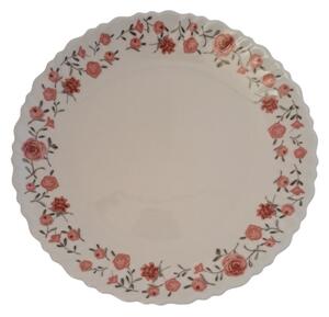 Opál lapostányér rózsás mintával (26,8 cm-es)