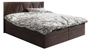 Franciaágy Boxspring 180 cm Fade 3 (sötétbarna) (matraccal és tárolóhellyel)