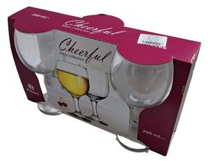 3 darabos talpas boros pohár szett üveg Cheerful (260 ml-es)