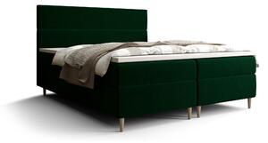 Z0ND0 Franciaágy Boxspring 140 cm Flu (sötétzöld) (matraccal és tárolóhellyel). 1046529