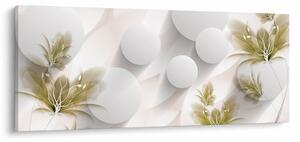 Kép - 3D körök virágokkal (120x50 cm)