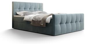 Z0ND0 Franciaágy Boxspring 140 cm Macheta (szürkéskék) (matraccal és tárolóhellyel). 1046713